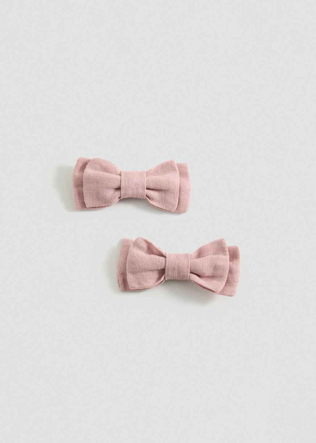 Pink 2 Pack Bow Hairclip, Kids Girls, Light-Pastel Pink, large image number 3