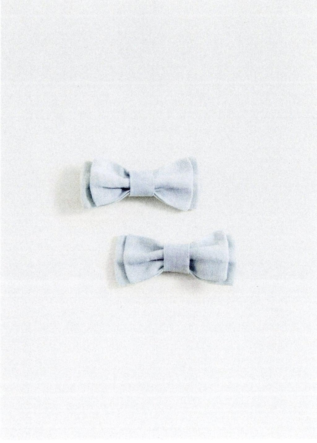 Turquoise Bow Hairclip Plain Short, Kids Girls, Turquoise - Aqua, large image number 1
