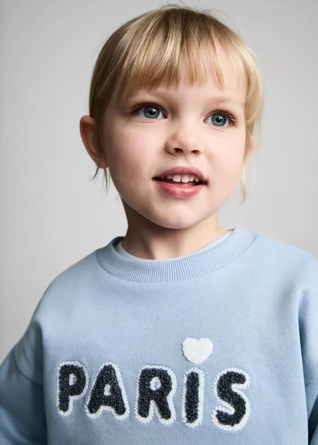 Blue Lt Pastel Embossed Message Cotton Sweater, Baby Girl, , large image number 3