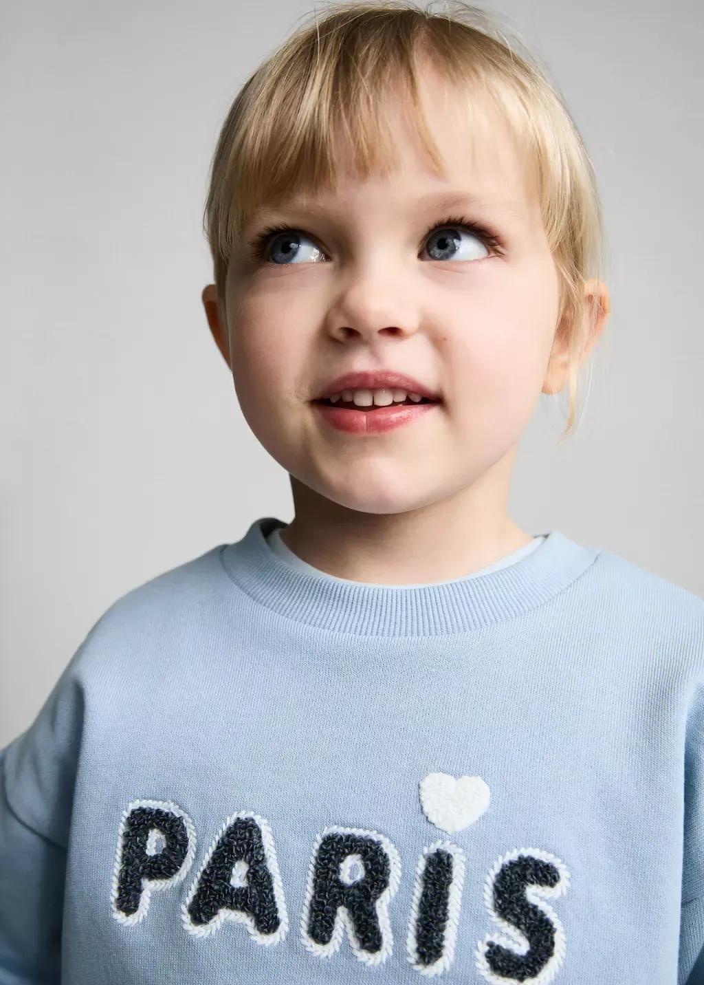 Blue Lt Pastel Embossed Message Cotton Sweater, Baby Girl, , large image number 5