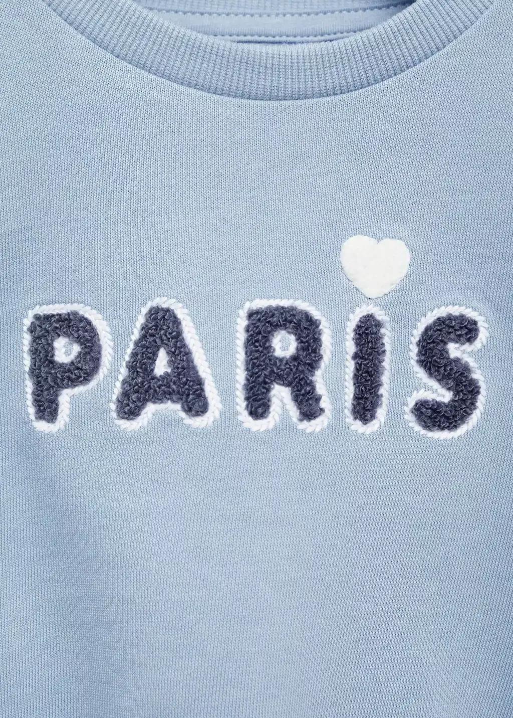 Blue Lt Pastel Embossed Message Cotton Sweater, Baby Girl, , large image number 6