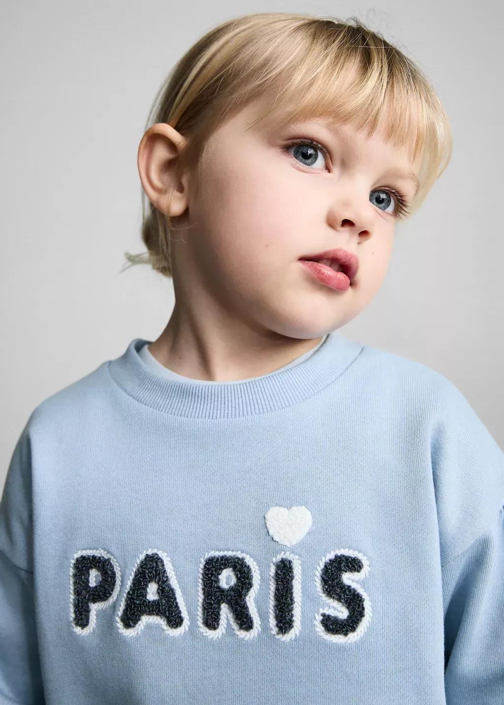 Blue Lt Pastel Embossed Message Cotton Sweater, Baby Girl, , large image number 7