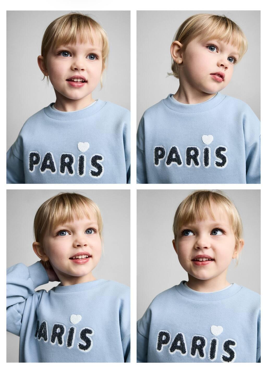 Blue Lt Pastel Embossed Message Cotton Sweater, Baby Girl, , large image number 8