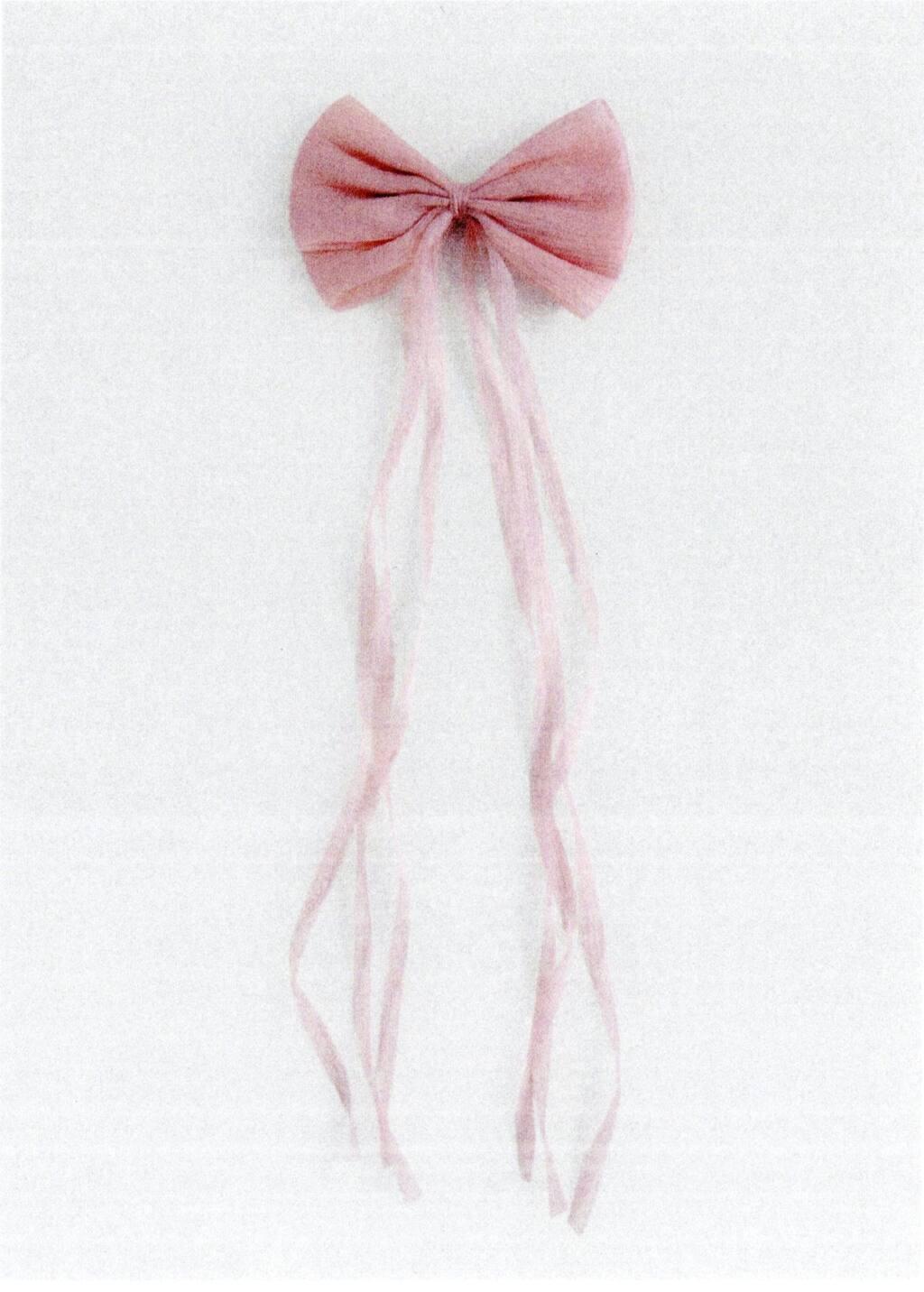 Pink Bow Plain Regular Hairclip, Kids Girls, Light-Pastel Pink, large image number 1