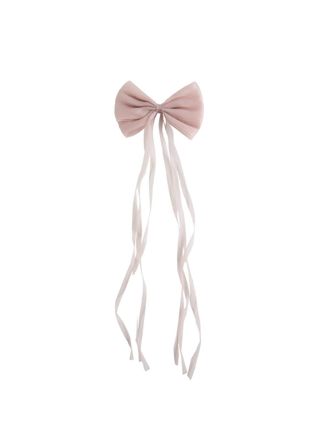 Pink Bow Plain Regular Hairclip, Kids Girls, Light-Pastel Pink, large image number 2
