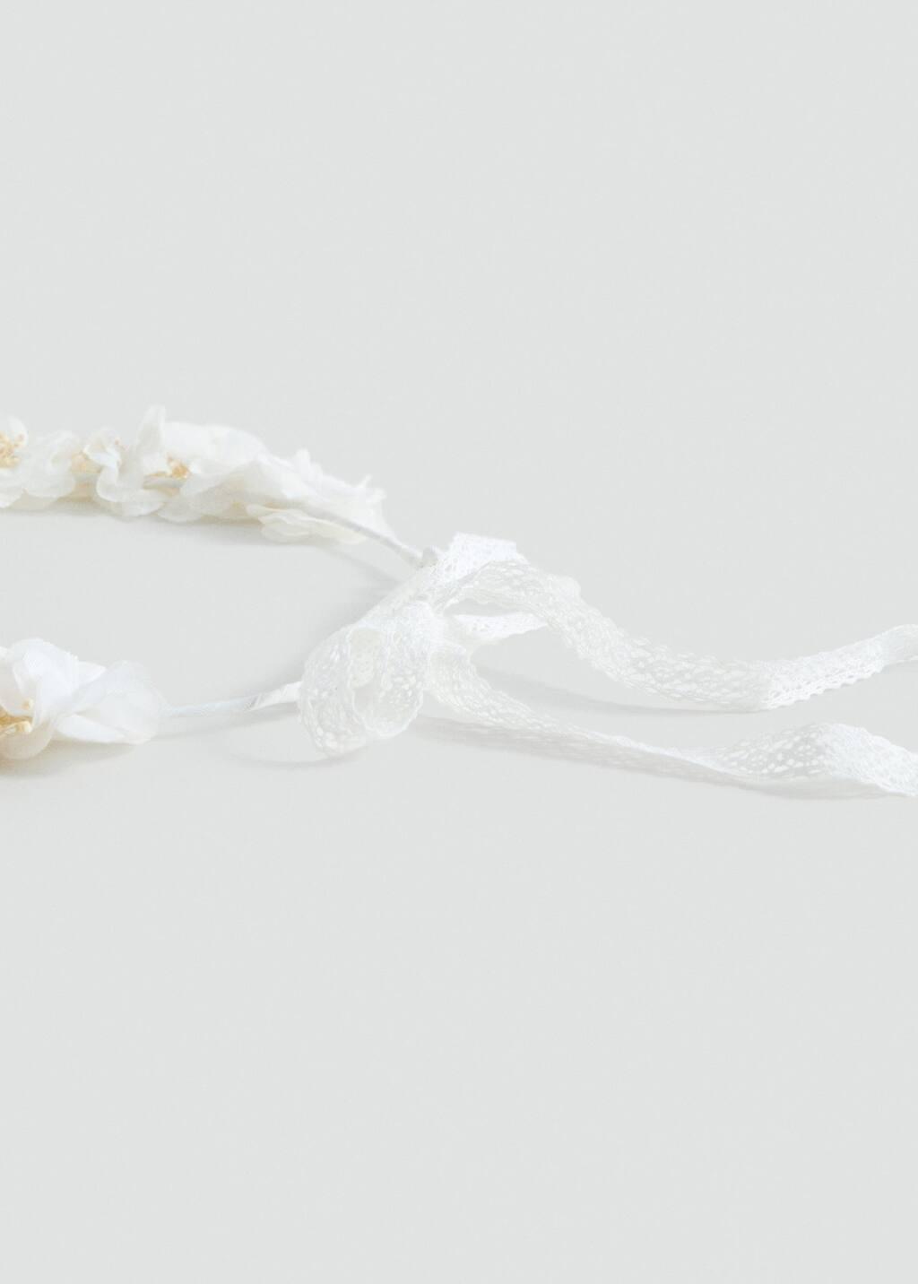 White Tie Closure Flower Hairband, Kids Girl, , medium
