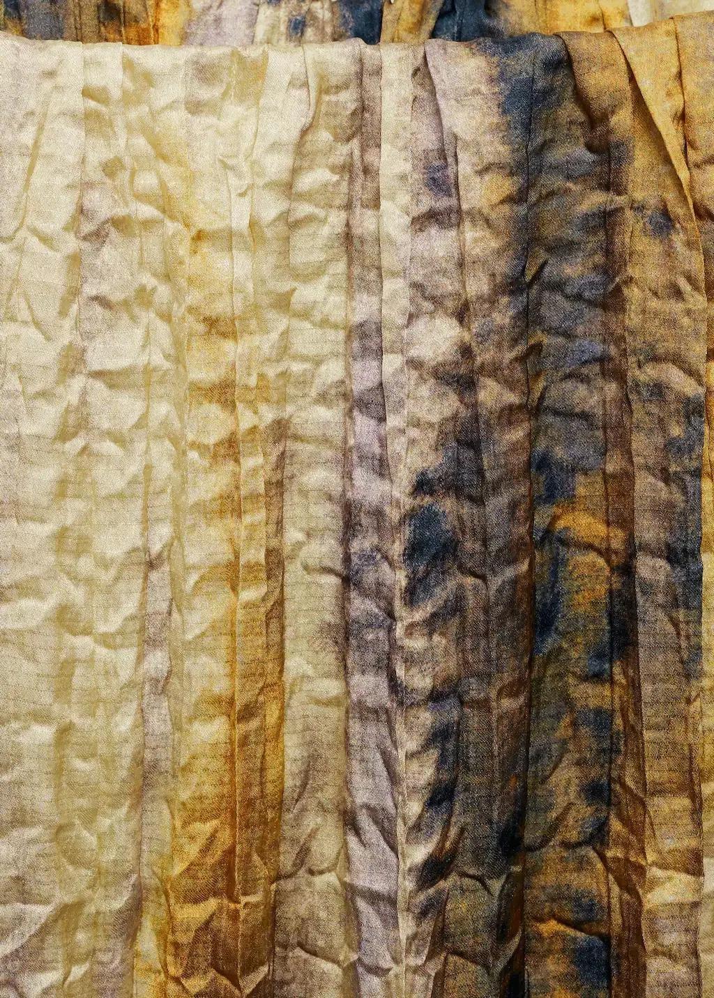 Yellow Long Satin Textured Skirt, , large image number 3