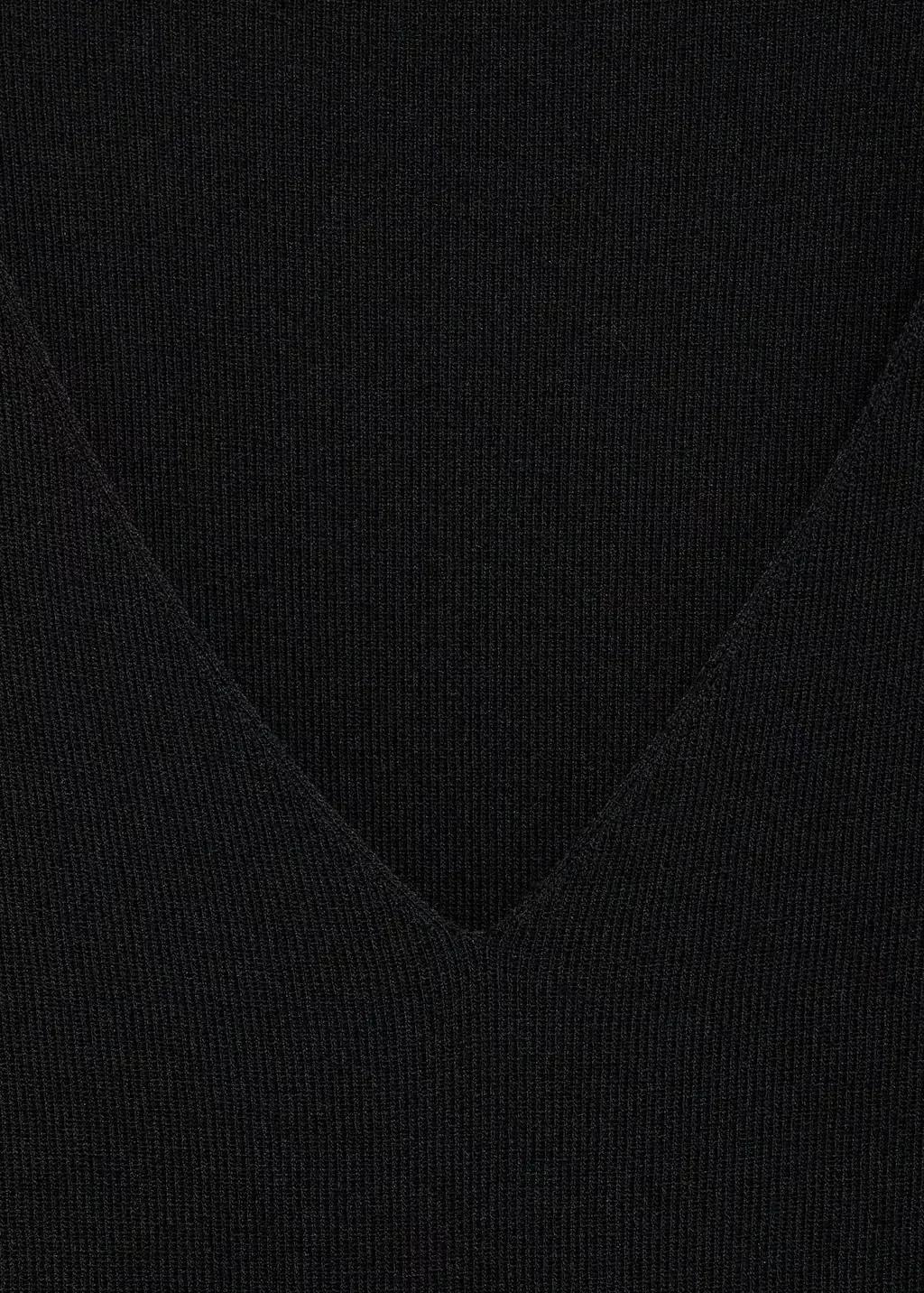 Black V-Neck Knit Top, , large image number 5