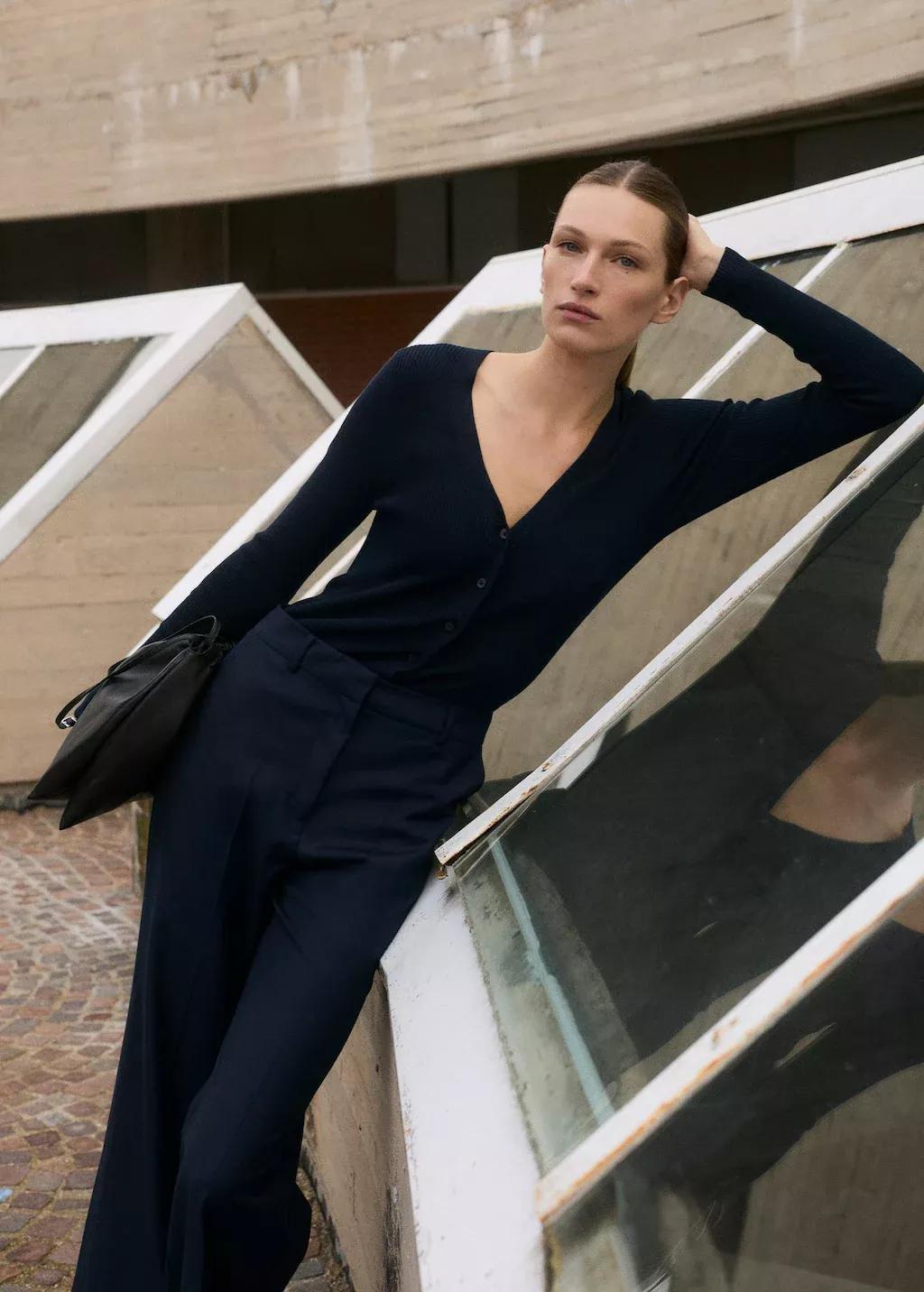 Navy Contrast-Bodice Long Jumpsuit, , large image number 1