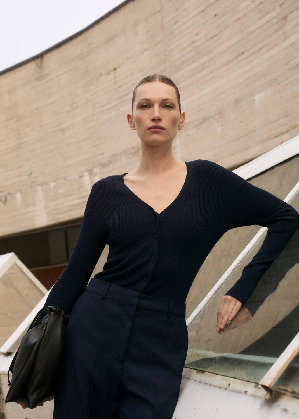 Navy Contrast-Bodice Long Jumpsuit, , large image number 2