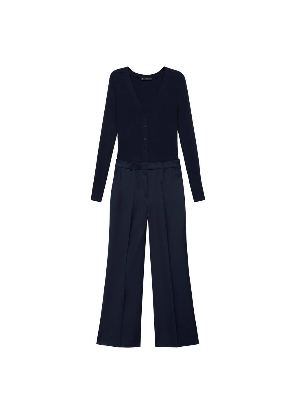 Navy Contrast-Bodice Long Jumpsuit, , large image number 3