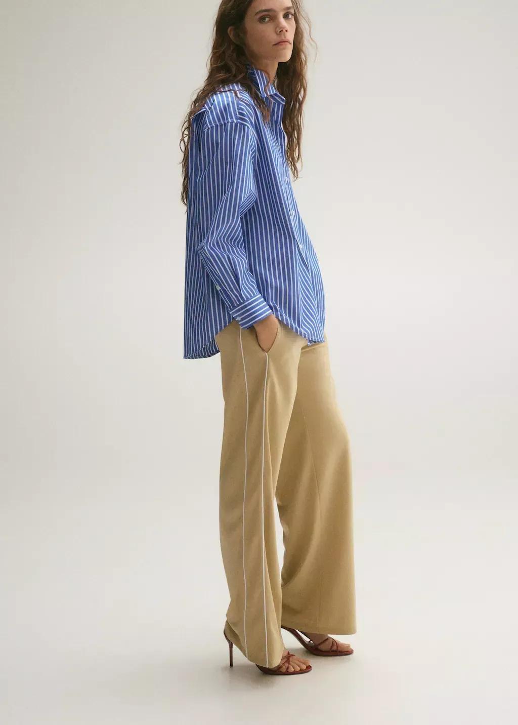 Blue Combined Striped Shirt, , large image number 1