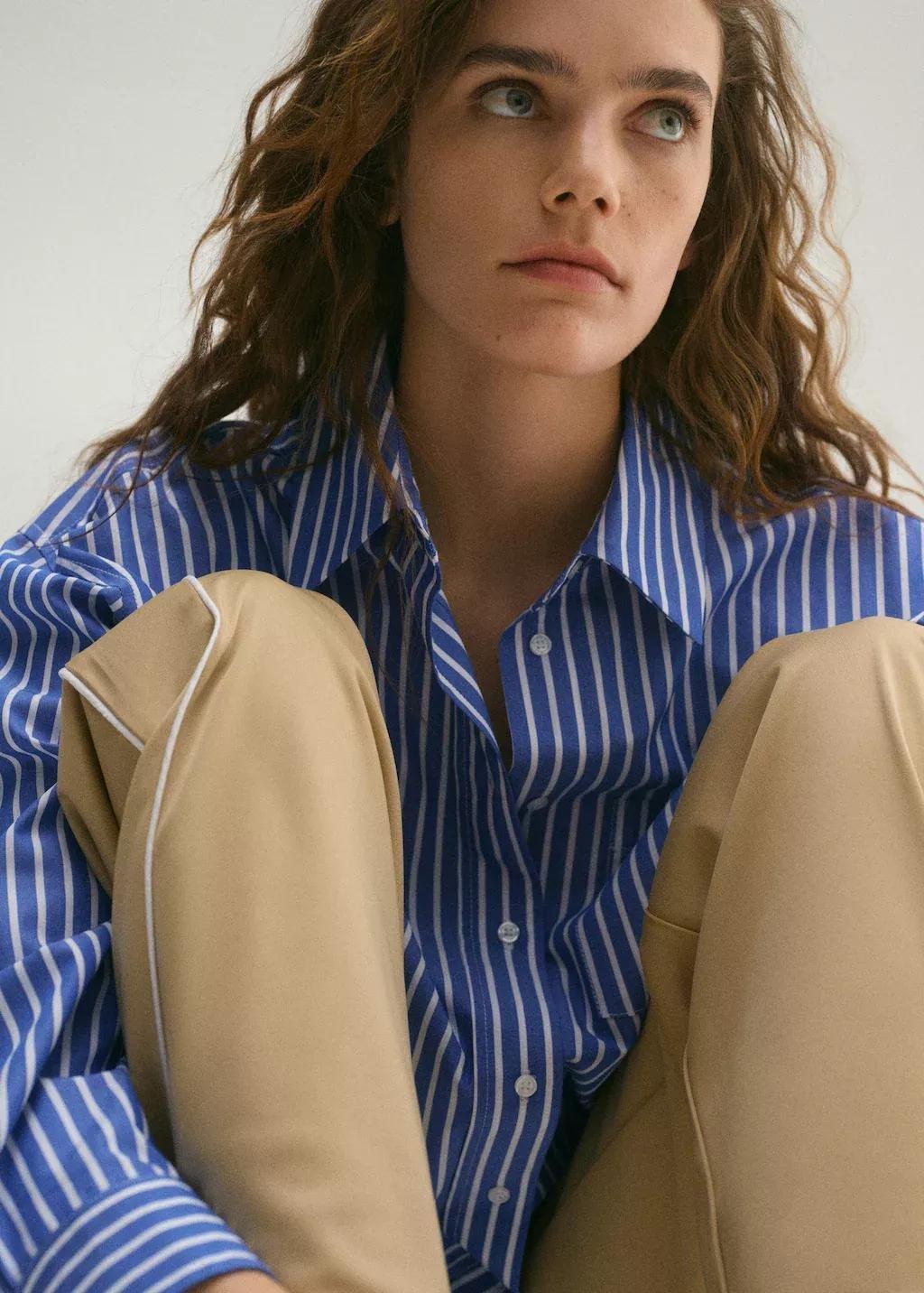 Blue Combined Striped Shirt, , large image number 3