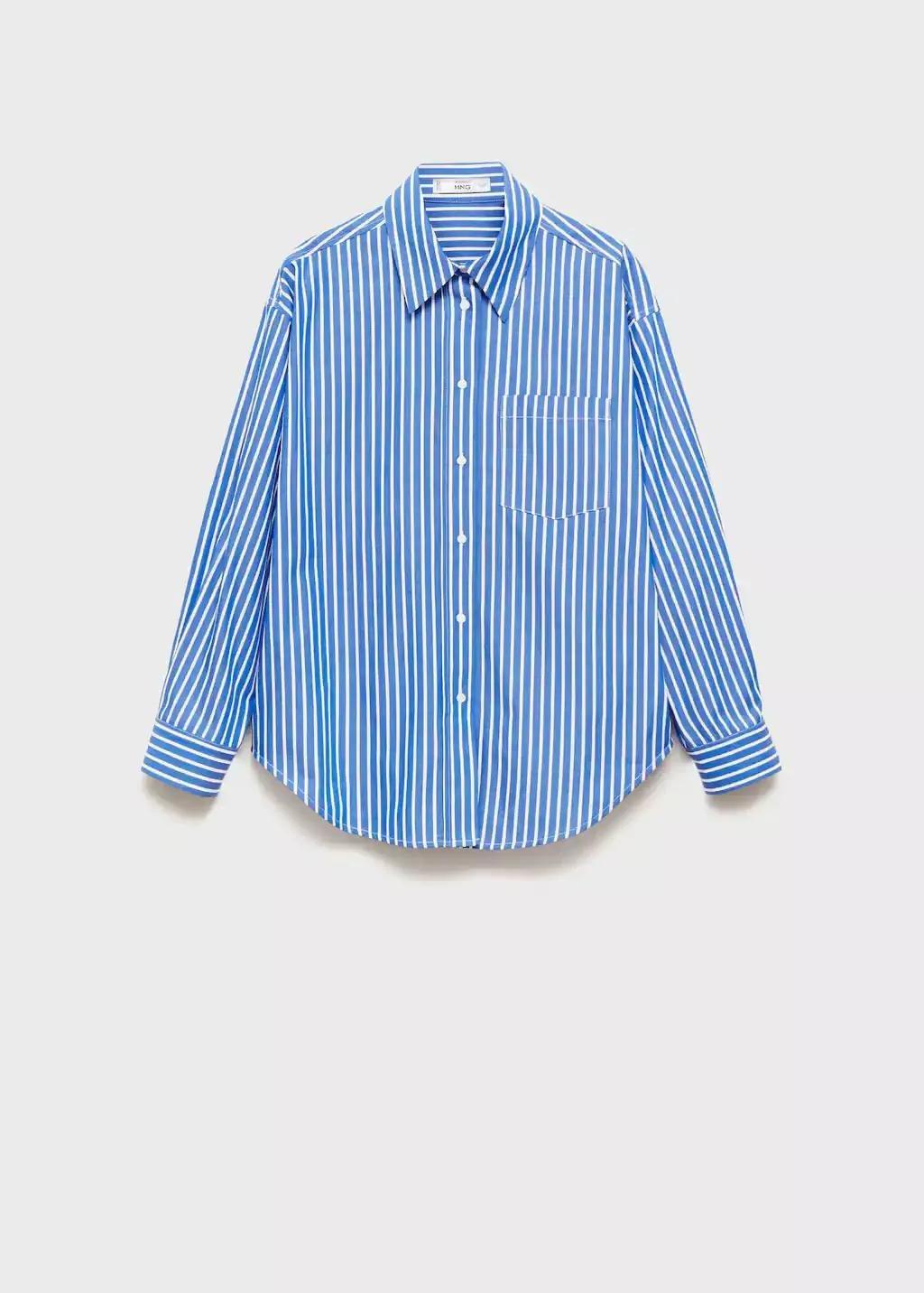 Blue Combined Striped Shirt, , large image number 4