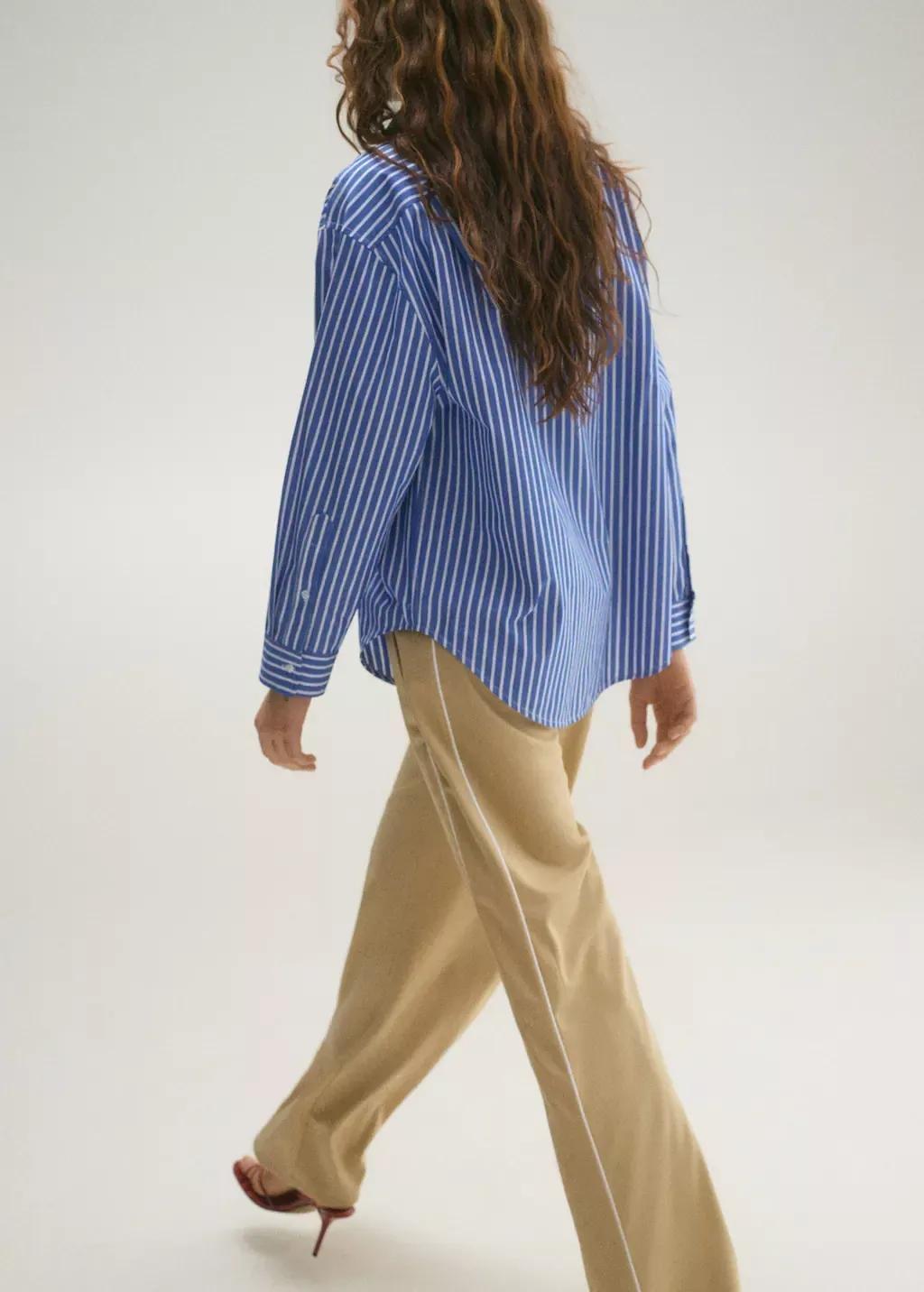 Blue Combined Striped Shirt, , large image number 6