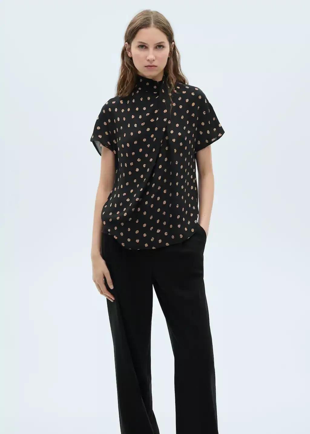 Black Polka Dot Blouse, , large image number 4
