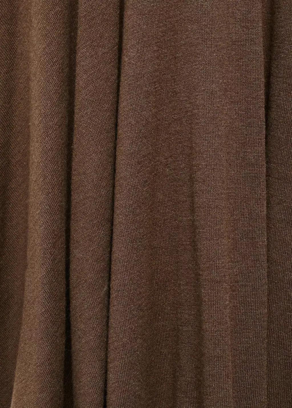 Brown Asymmetrical Low Knit Dress, , large image number 3