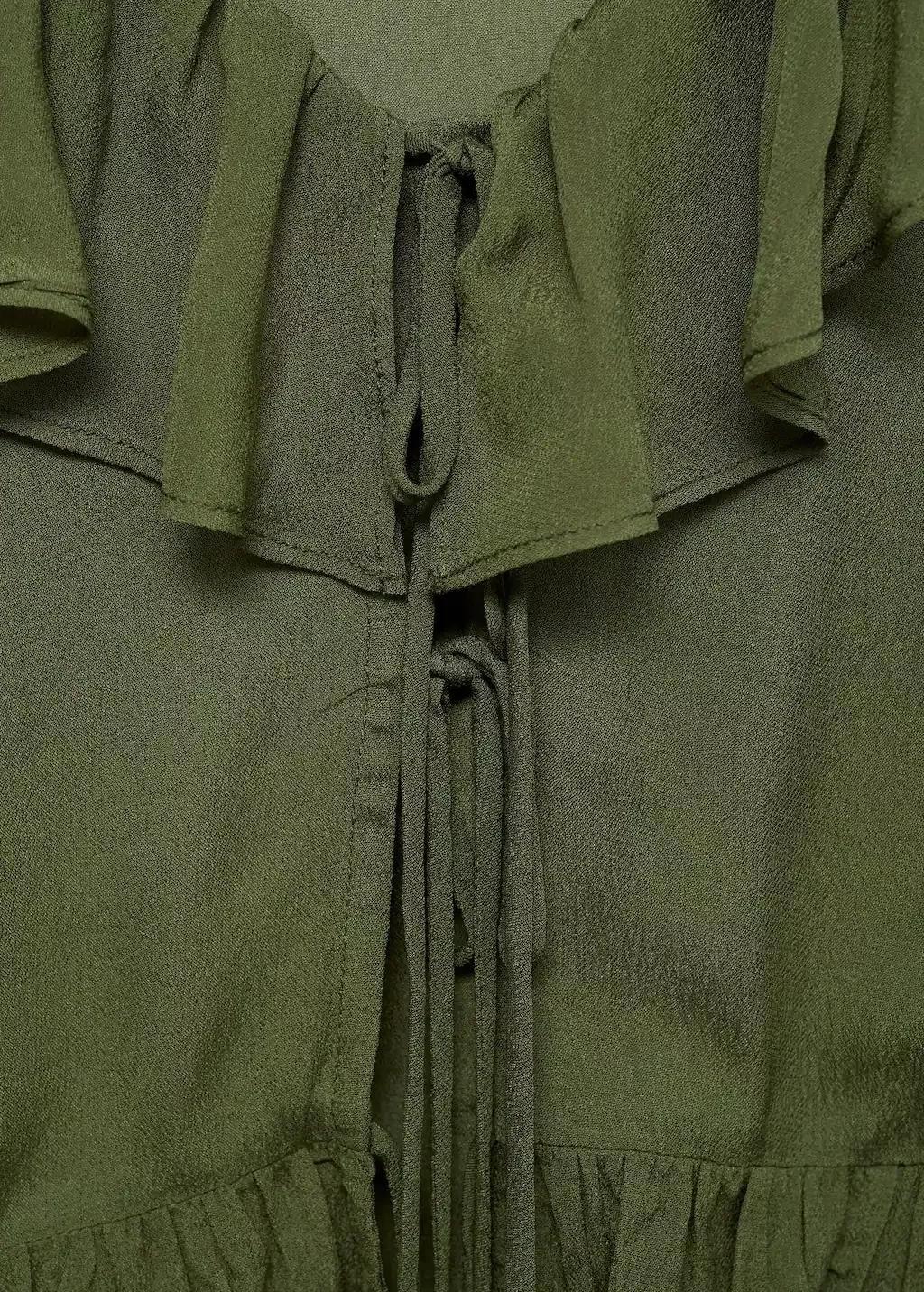Khaki Ruffled Blouse, , large image number 5