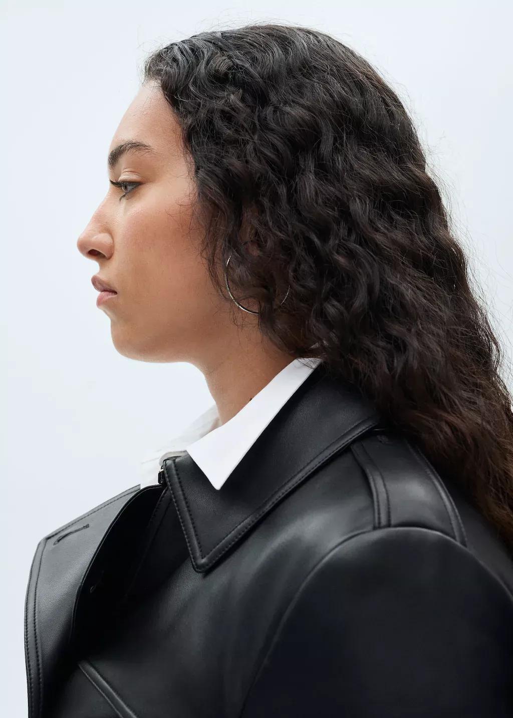 Black Plain Trench Coat, , large image number 4