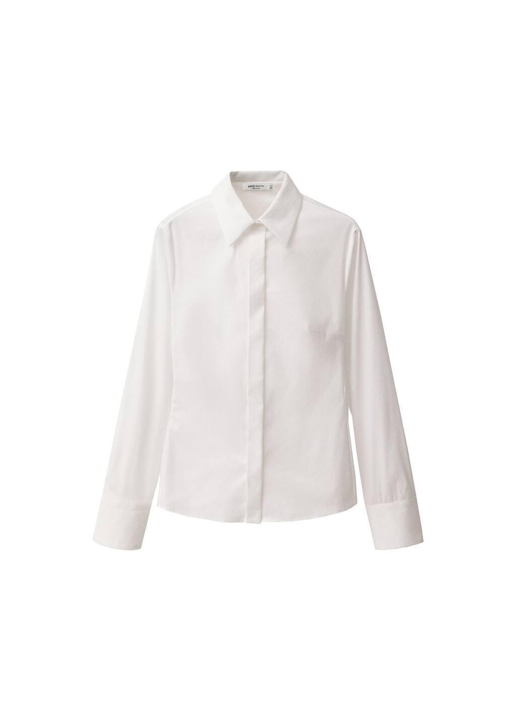 White Slim-Fit Poplin Shirt, , large image number 2