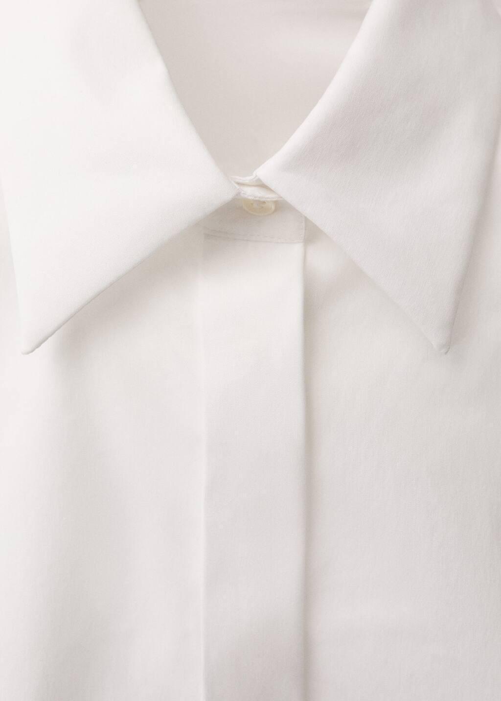 White Slim-Fit Poplin Shirt, , large image number 5