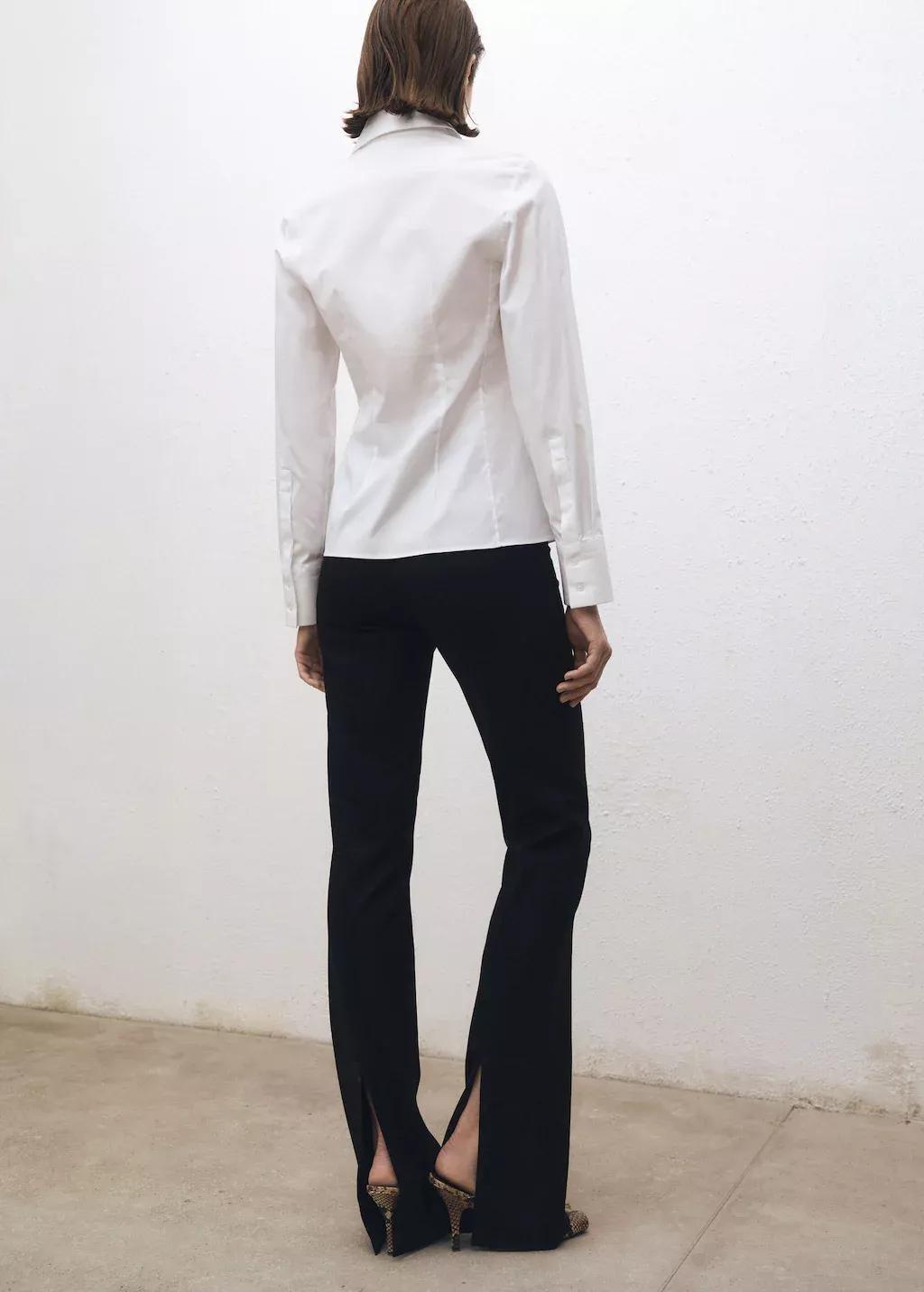 White Slim-Fit Poplin Shirt, , large image number 6