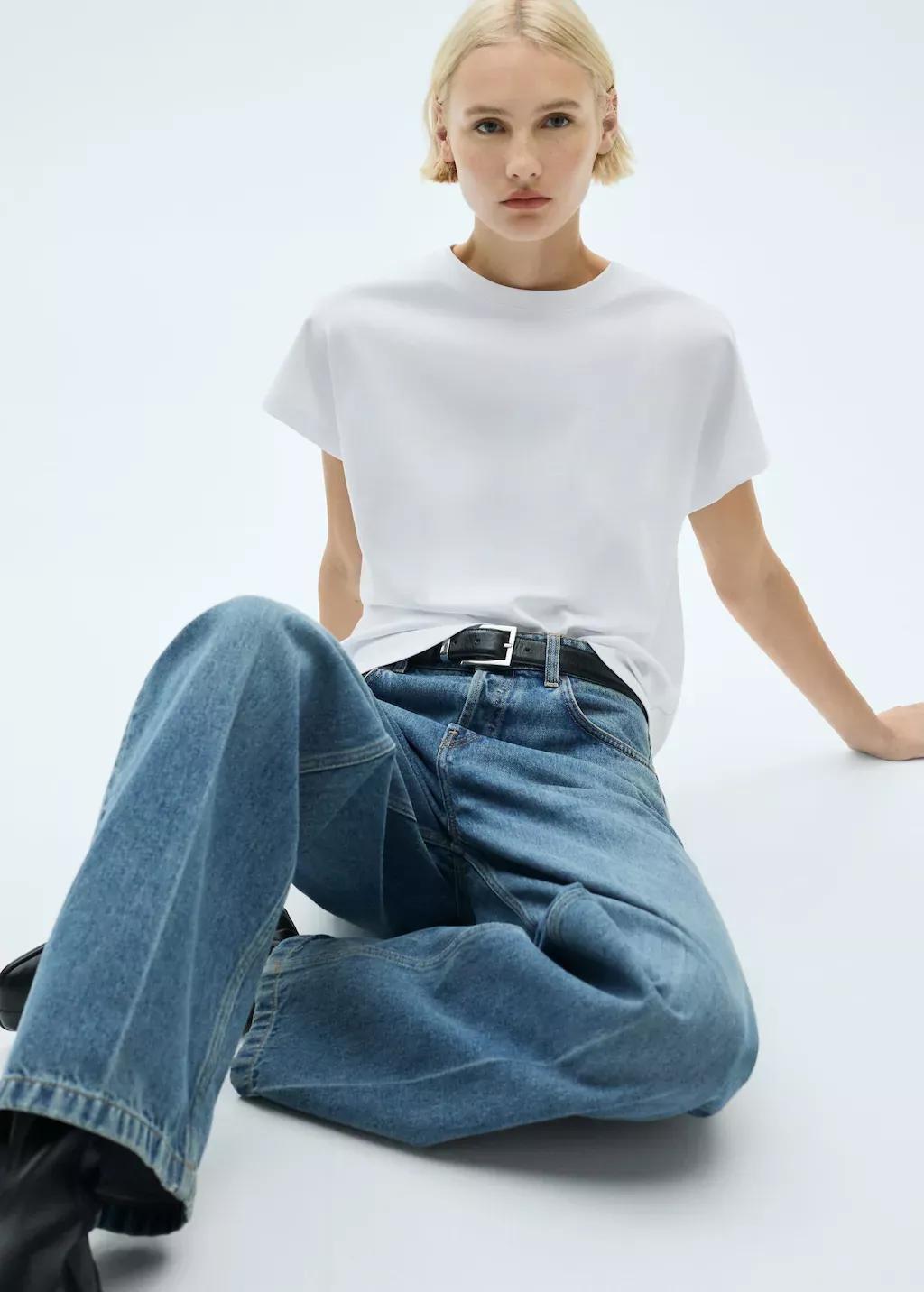 White Short-Sleeved Cotton T-Shirt, , large image number 1
