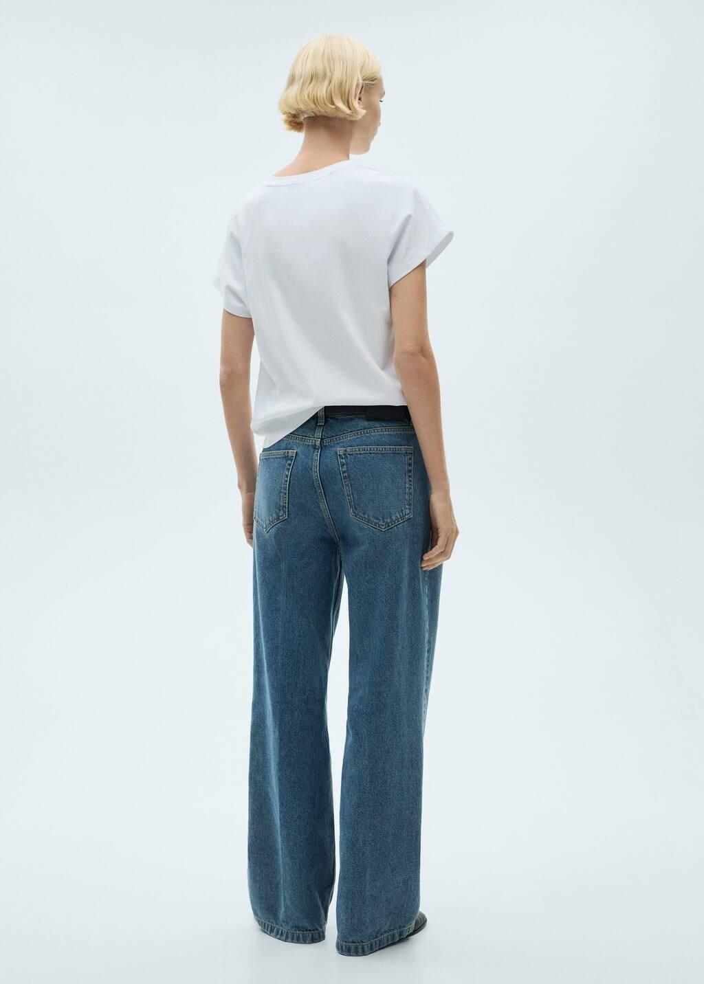 White Short-Sleeved Cotton T-Shirt, 0201_01, large image number 5