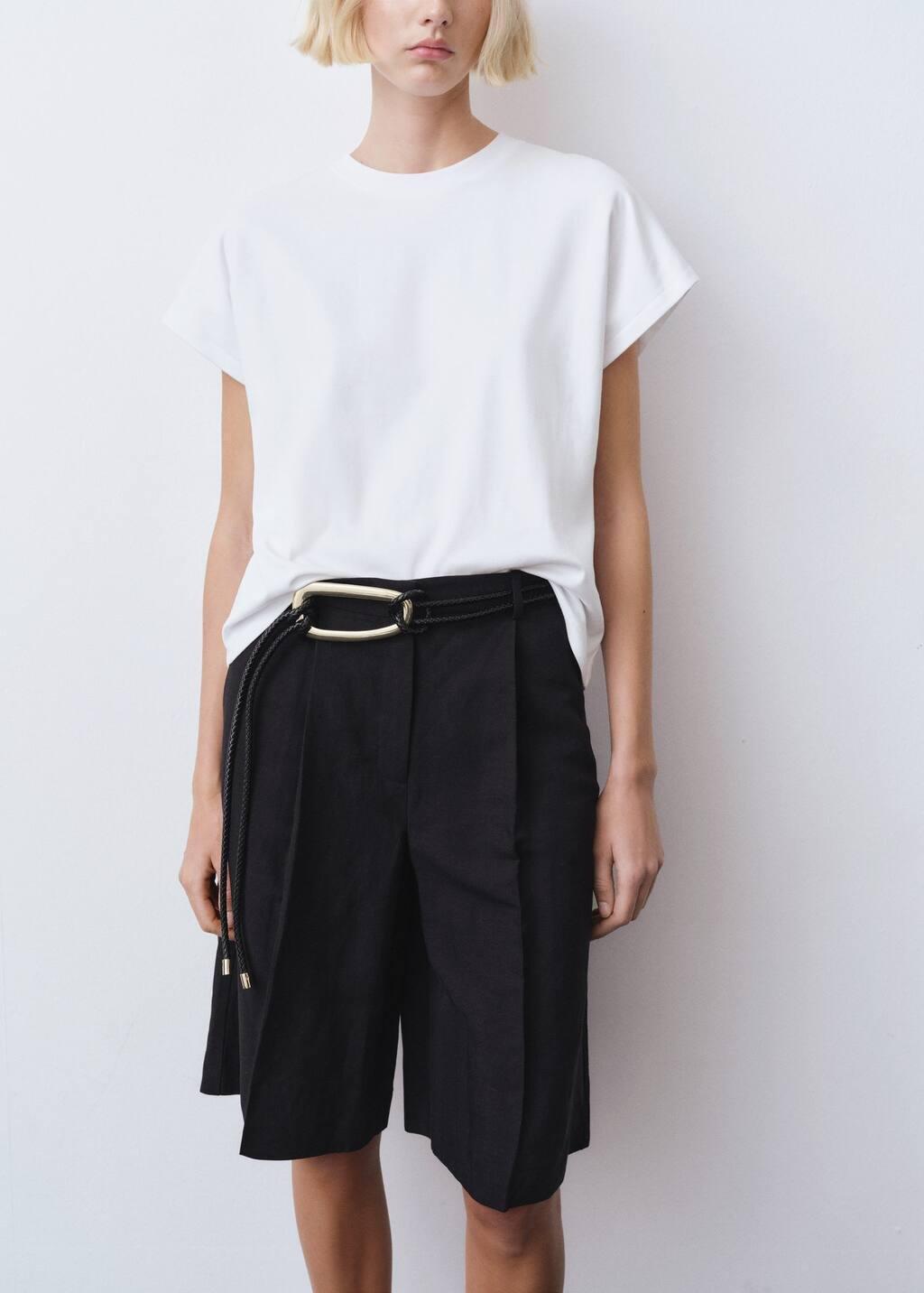 White Short-Sleeved Cotton T-Shirt, , large image number 6