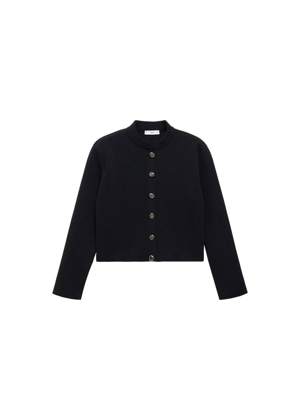 Black Plain Casual Jacket, , large image number 2