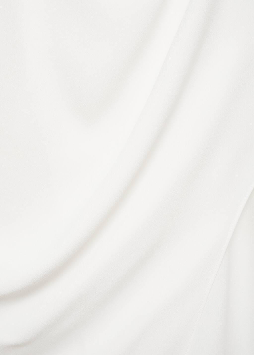 White Sleeveless Draped Blouse, , large image number 5