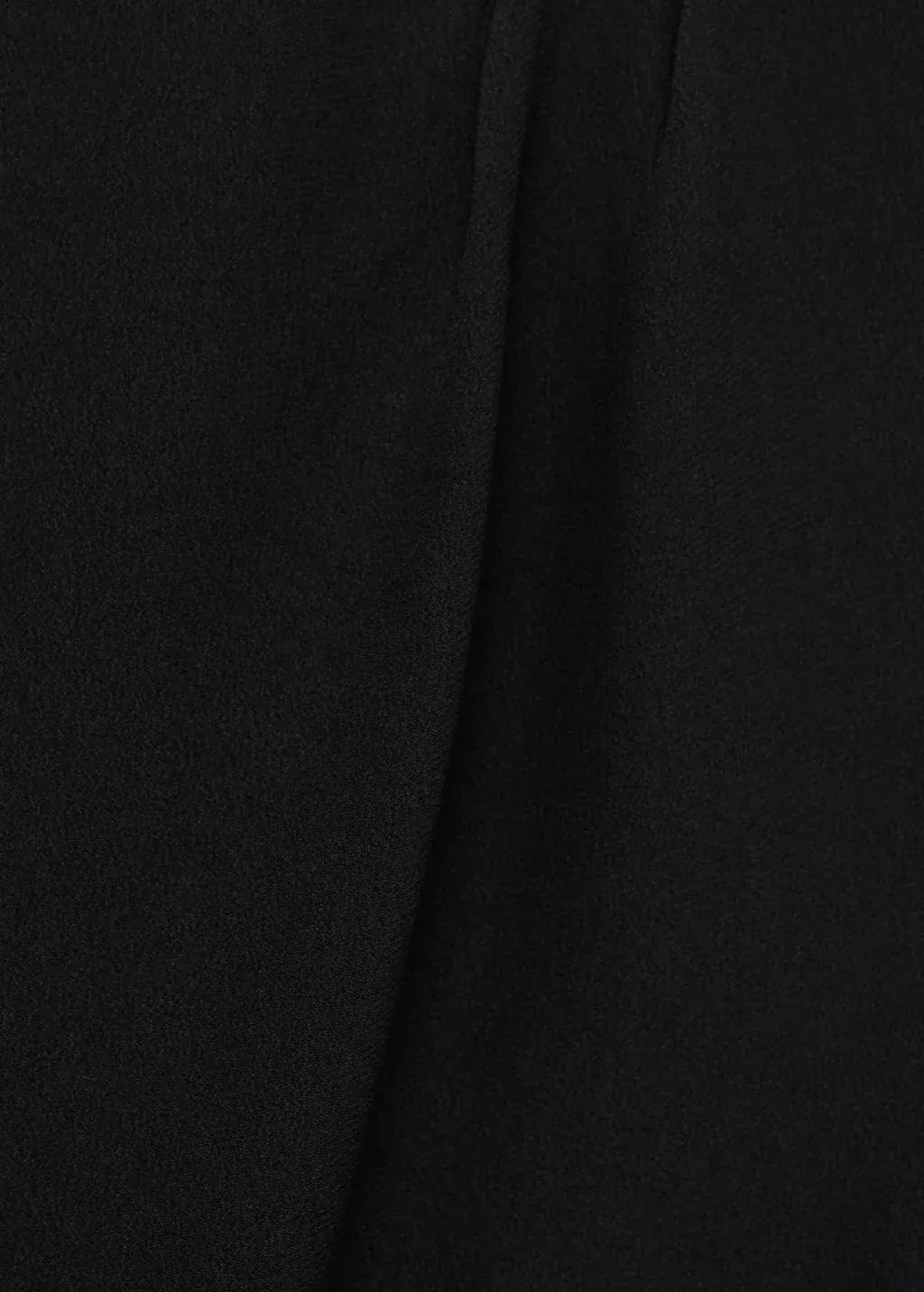 Black Sleeveless Draped Blouse, , large image number 5