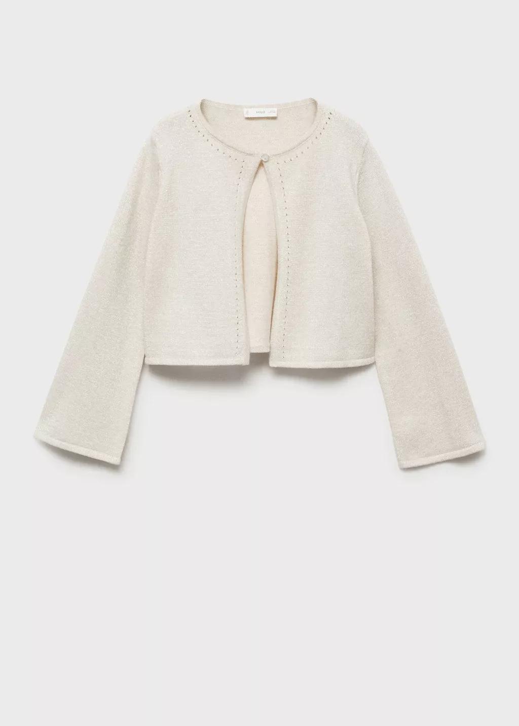 Beige Knit Cardigan, Kids Girl, , medium