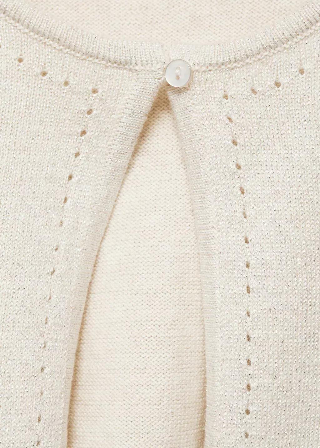 Beige Knit Cardigan, Kids Girl, , large image number 2