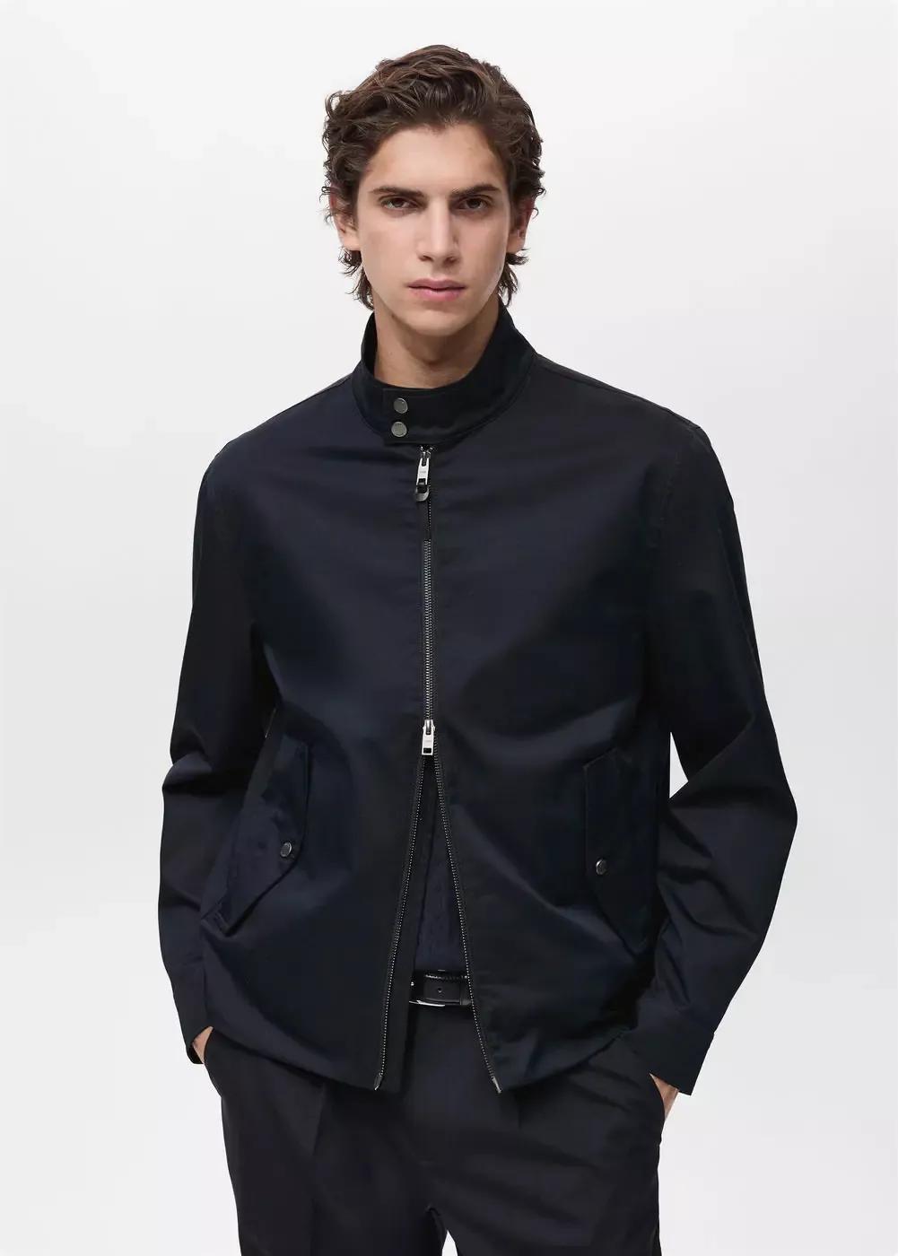 Blue Water-Repellent Cotton Jacket, , large image number 0