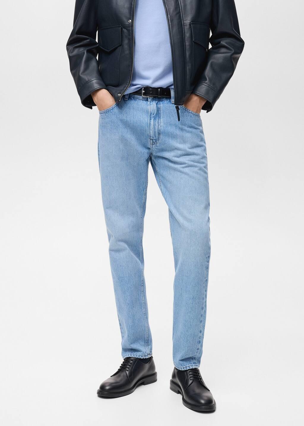 Blue Tapered-Fit Selvedge Jeans, , large image number 0