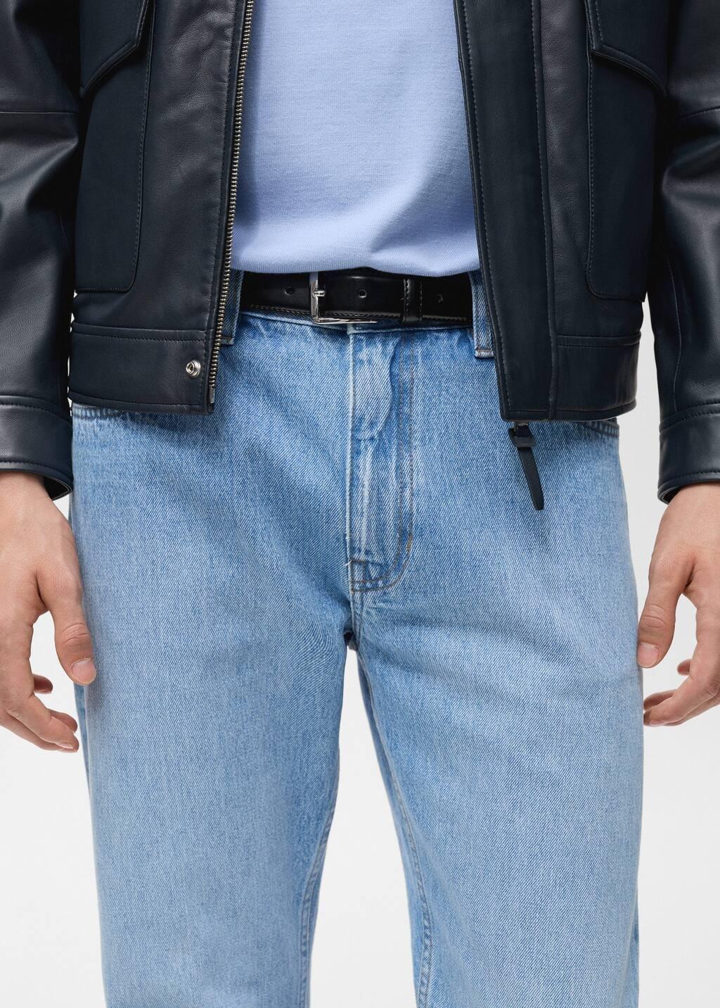 Blue Tapered-Fit Selvedge Jeans, , large image number 1