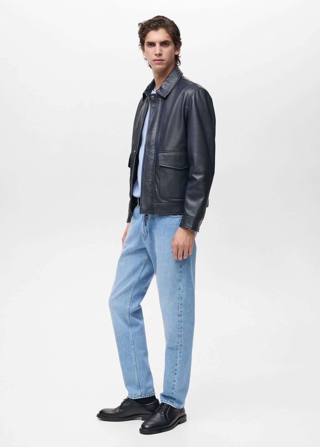 Blue Tapered-Fit Selvedge Jeans, , large image number 2
