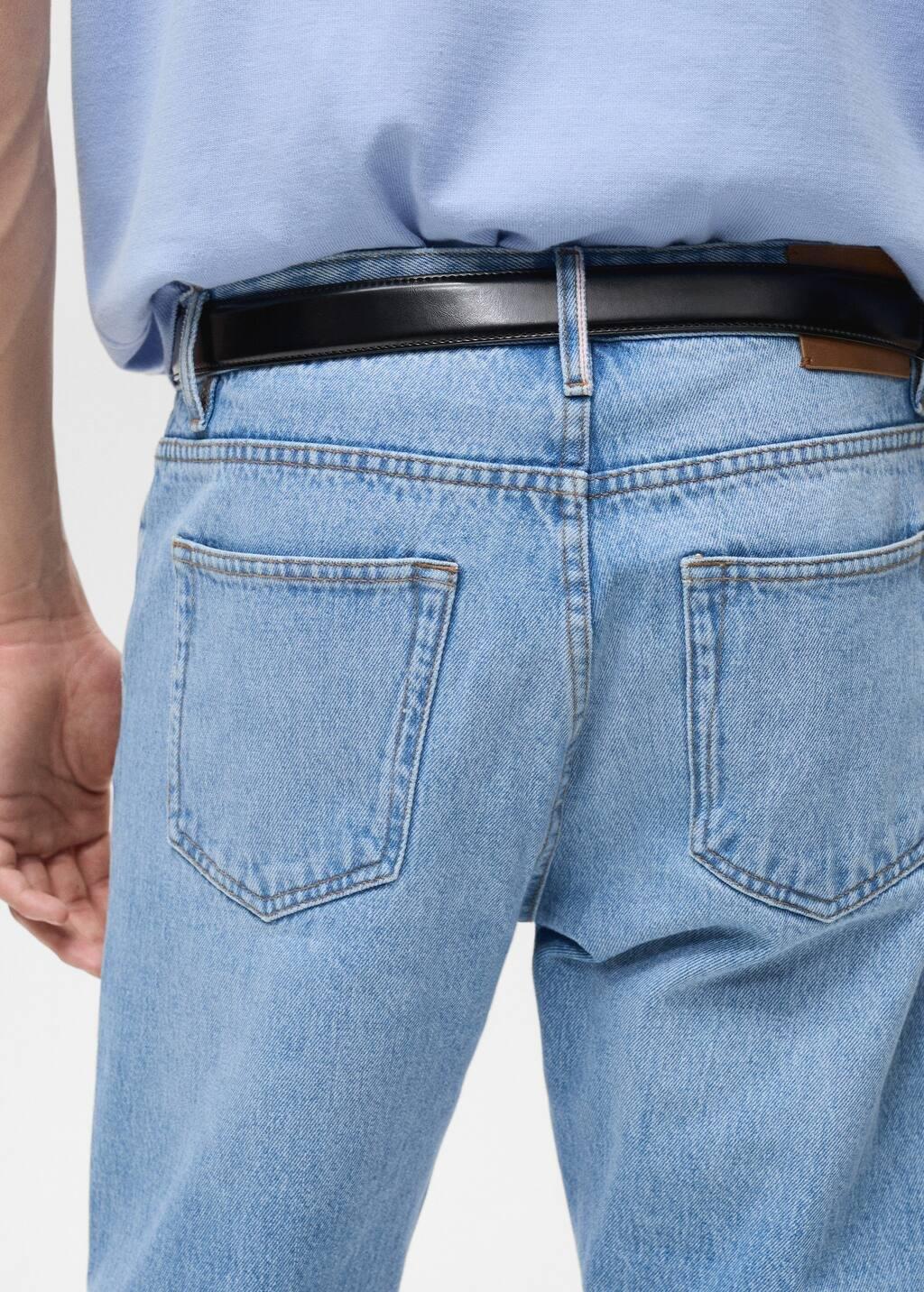 Blue Tapered-Fit Selvedge Jeans, , large image number 4