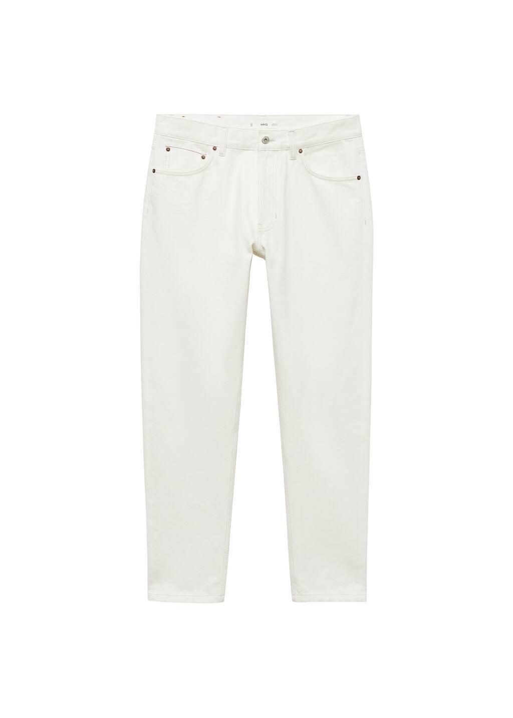 White Tapered-Fit Selvedge Jeans, , large image number 2