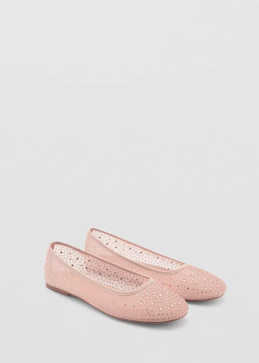 Pink Lt Pastel Shiny Effect Ballerinas, Kids Girl, , medium