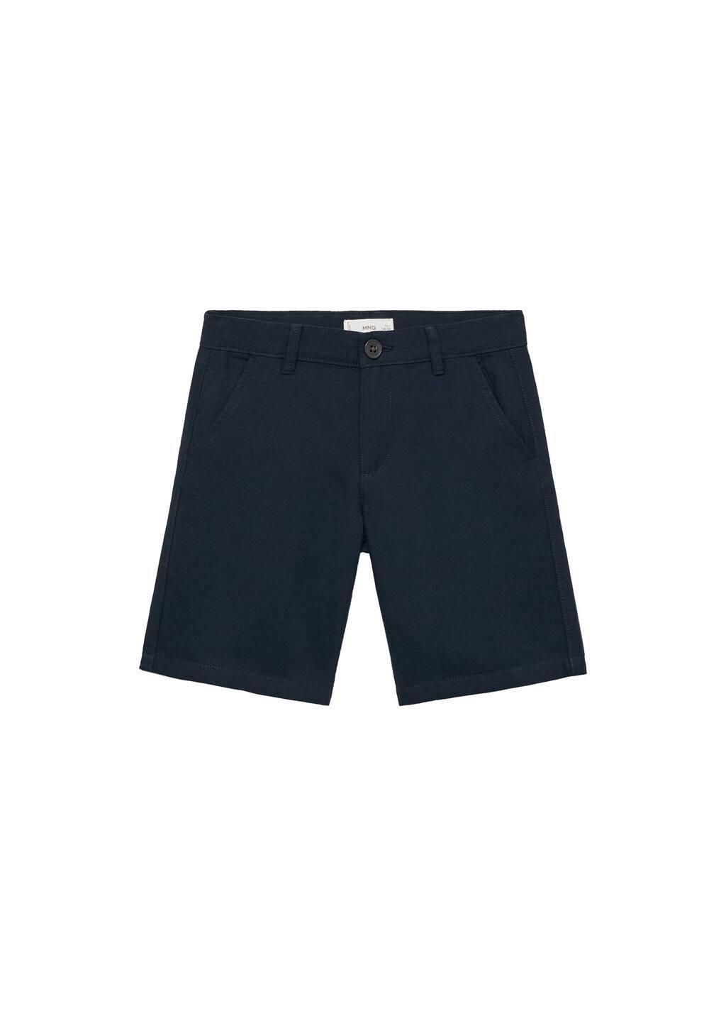 Navy Linen Chino Bermuda Shorts, Kids Boys, , large image number 3