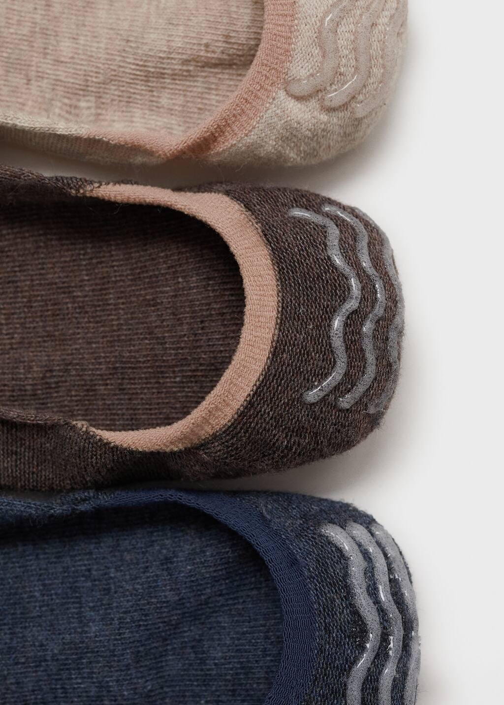 Brown Pack Of 3 Ankle Socks, , large image number 1