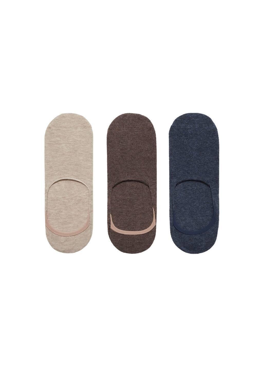 Brown Pack Of 3 Ankle Socks, , large image number 2