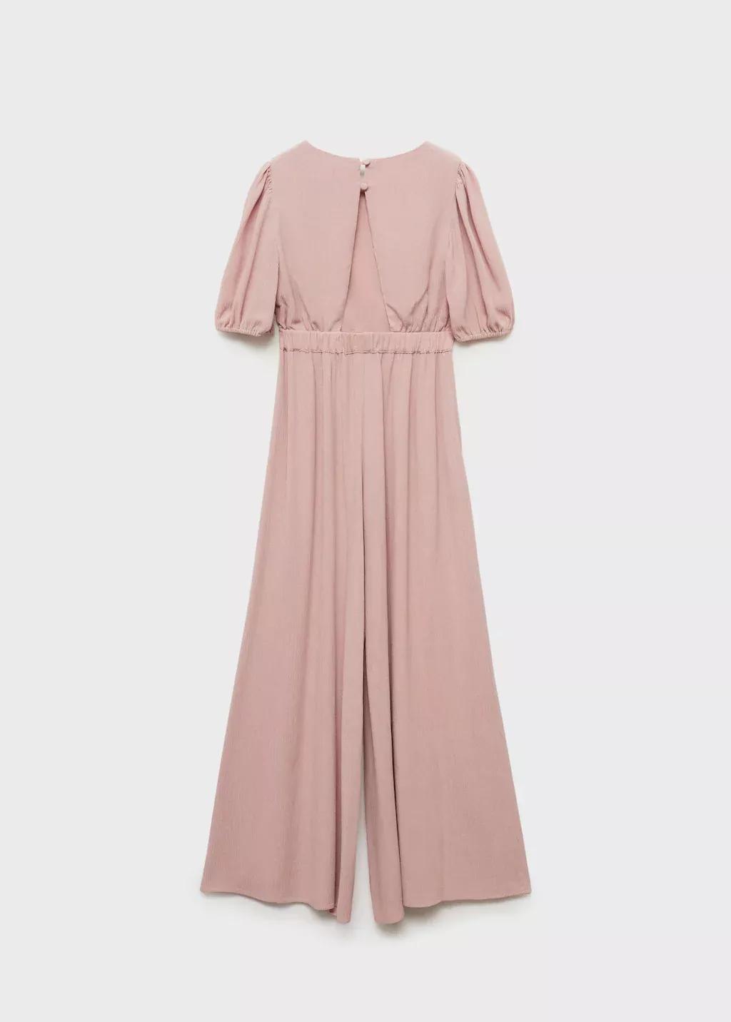 Pink Textured Long Jumpsuit, Kids Girl, , large image number 1