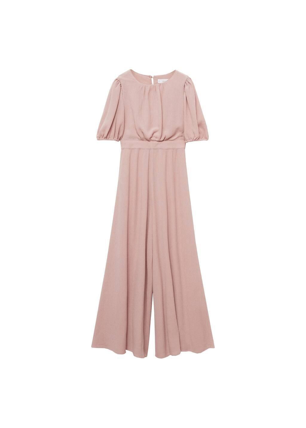 Pink Textured Long Jumpsuit, Kids Girl, , large image number 5