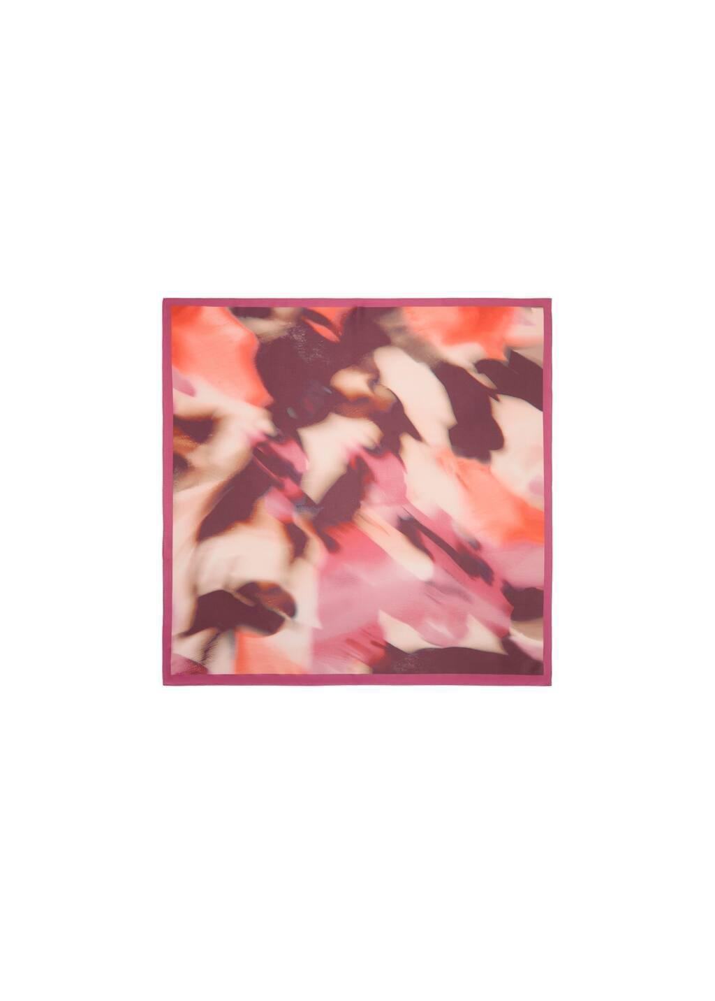 Pink Printed Satin Scarf, Pink, large image number 2