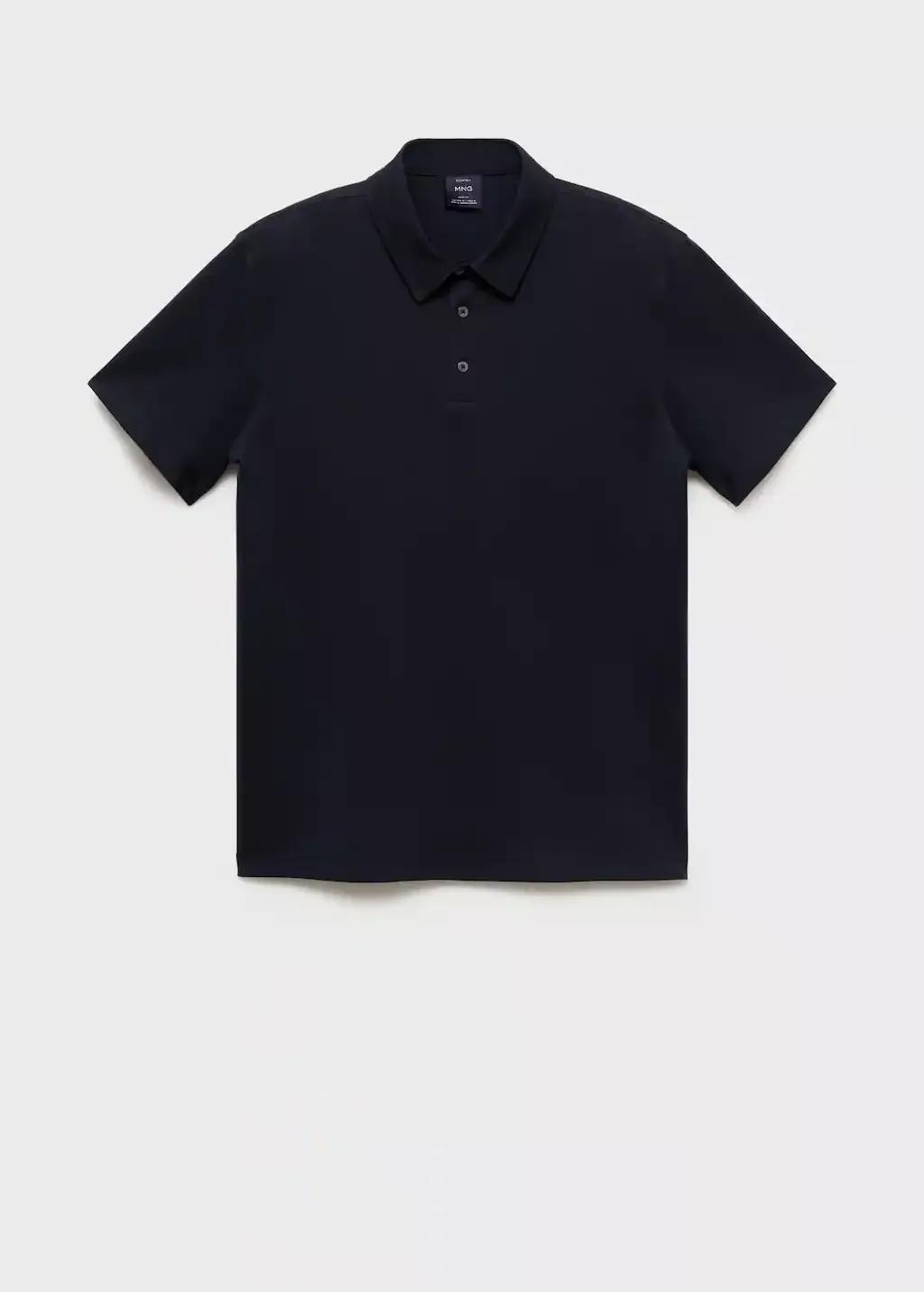 Blue Slim-Fit Cotton-Pique Polo Shirt, , large image number 4