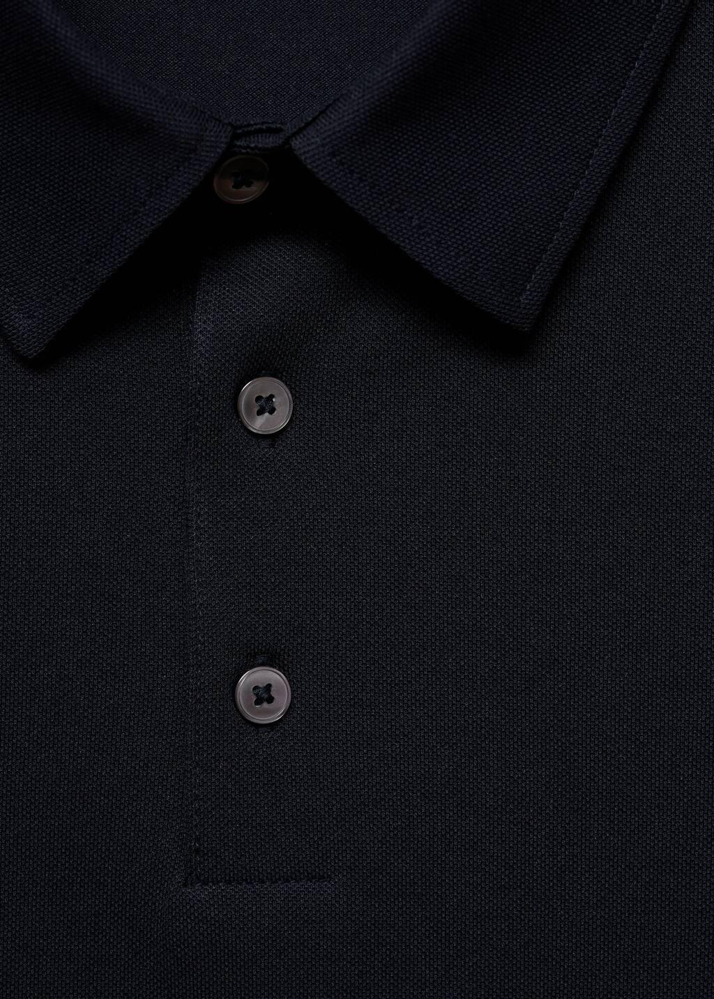 Blue Slim-Fit Cotton-Pique Polo Shirt, , large image number 5