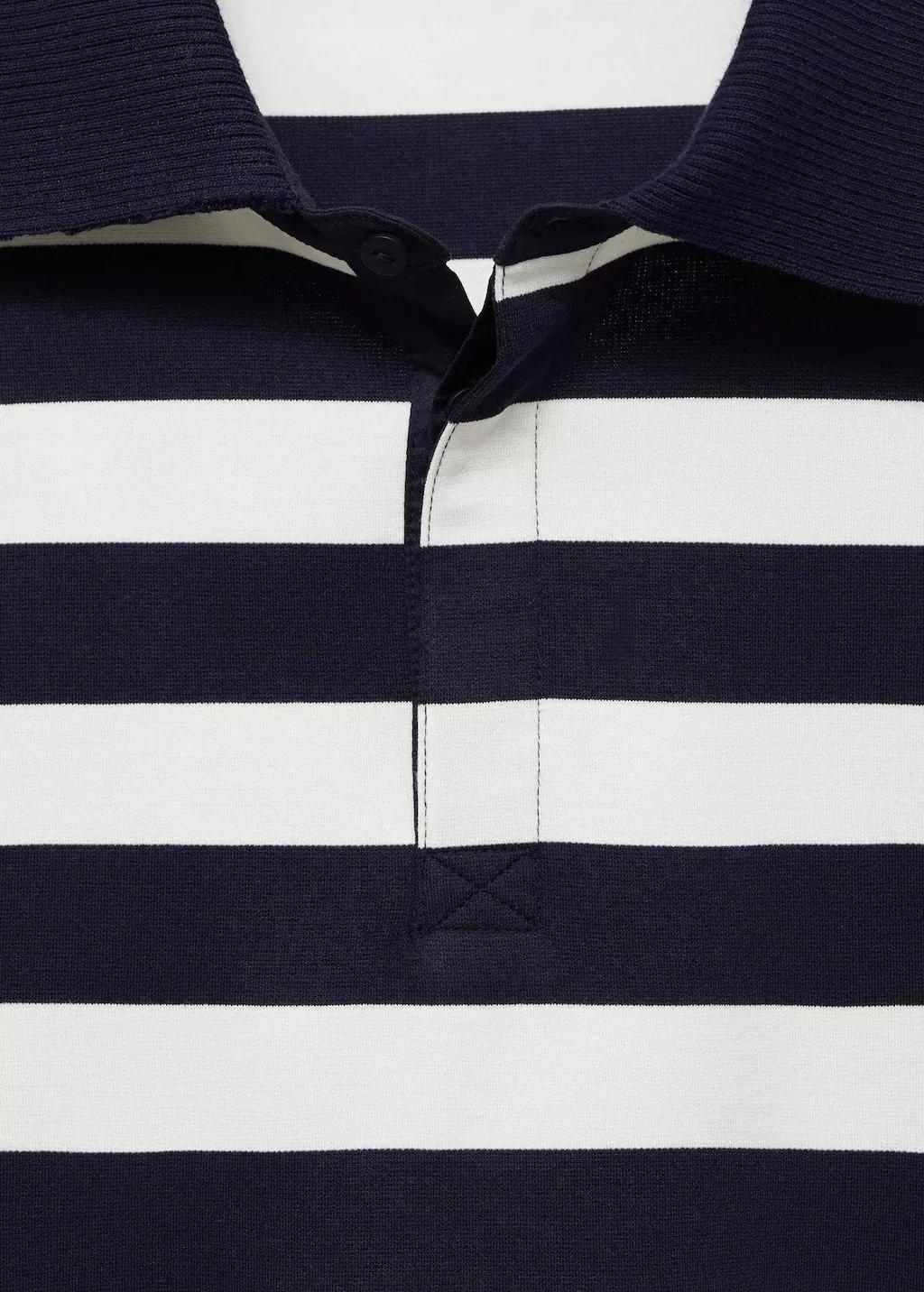 Navy Striped Polo-Neck Sweatshirt, , large image number 4
